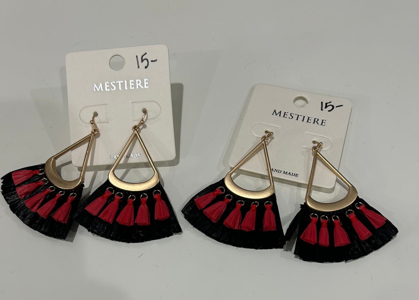 Red and Black Gold Earrings