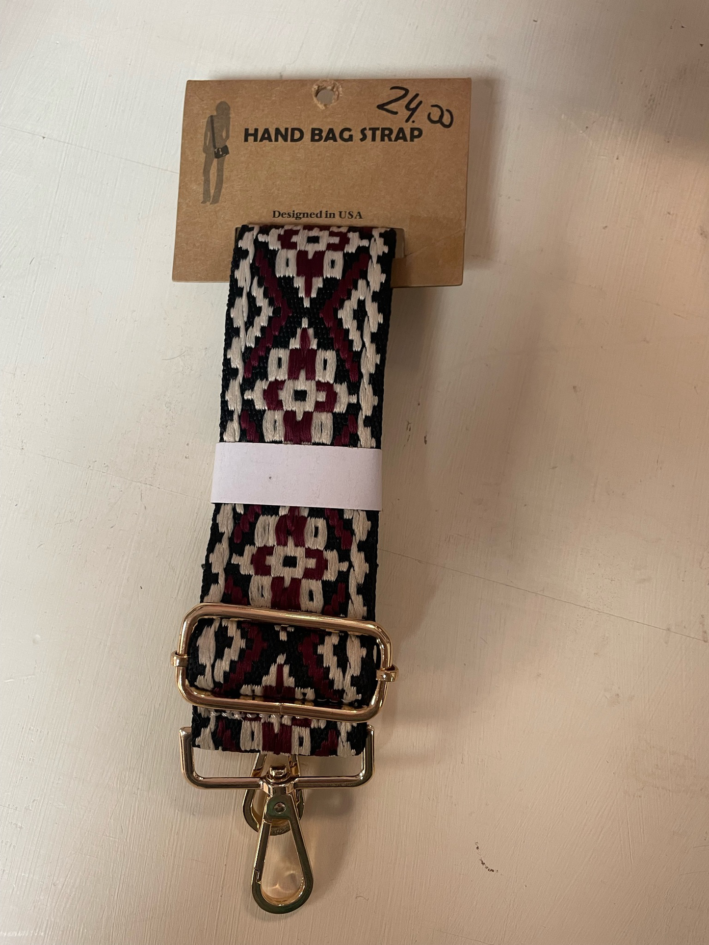 Maroon And Black Handbag Strap